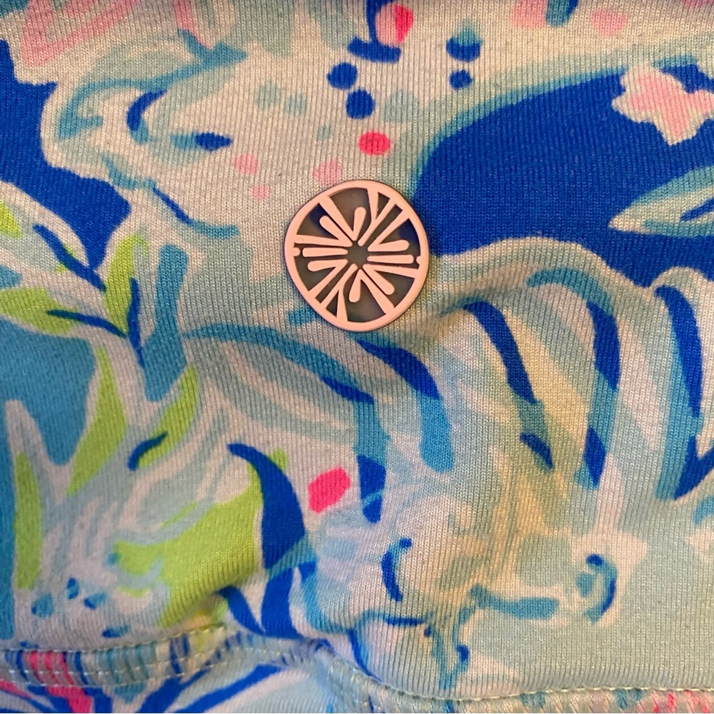 Lilly Pulitzer Blue and Green Patterned Leggings - Picture 4 of 7